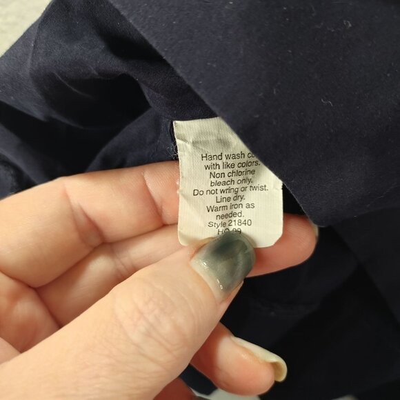 J Crew Womens Navy Jeweled Scoop Neck Tee Top 0 Embellished Cotton Style 21840 - Picture 10 of 11